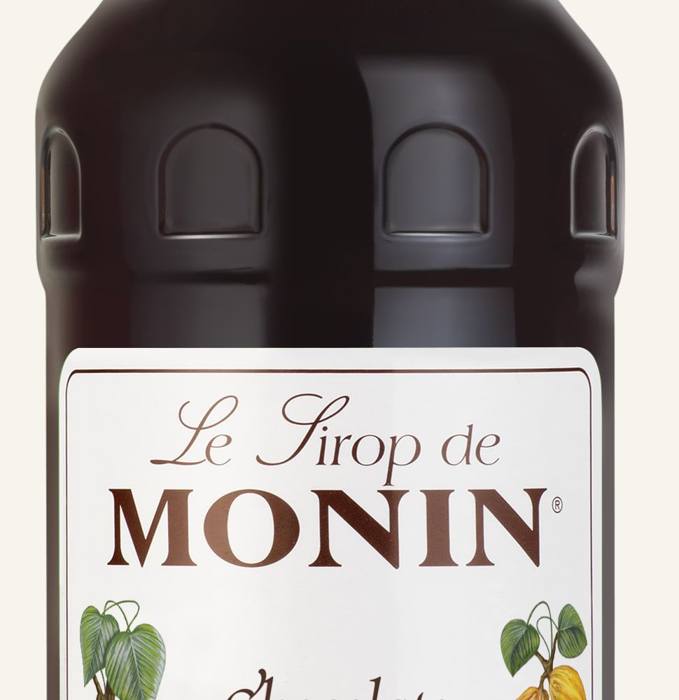 MONIN sirup Čokoláda tmavá 1l — láhev barového sirupu