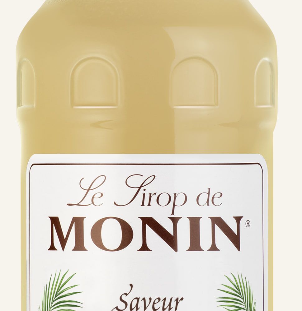 MONIN sirup Kokos 1l — láhev barového sirupu
