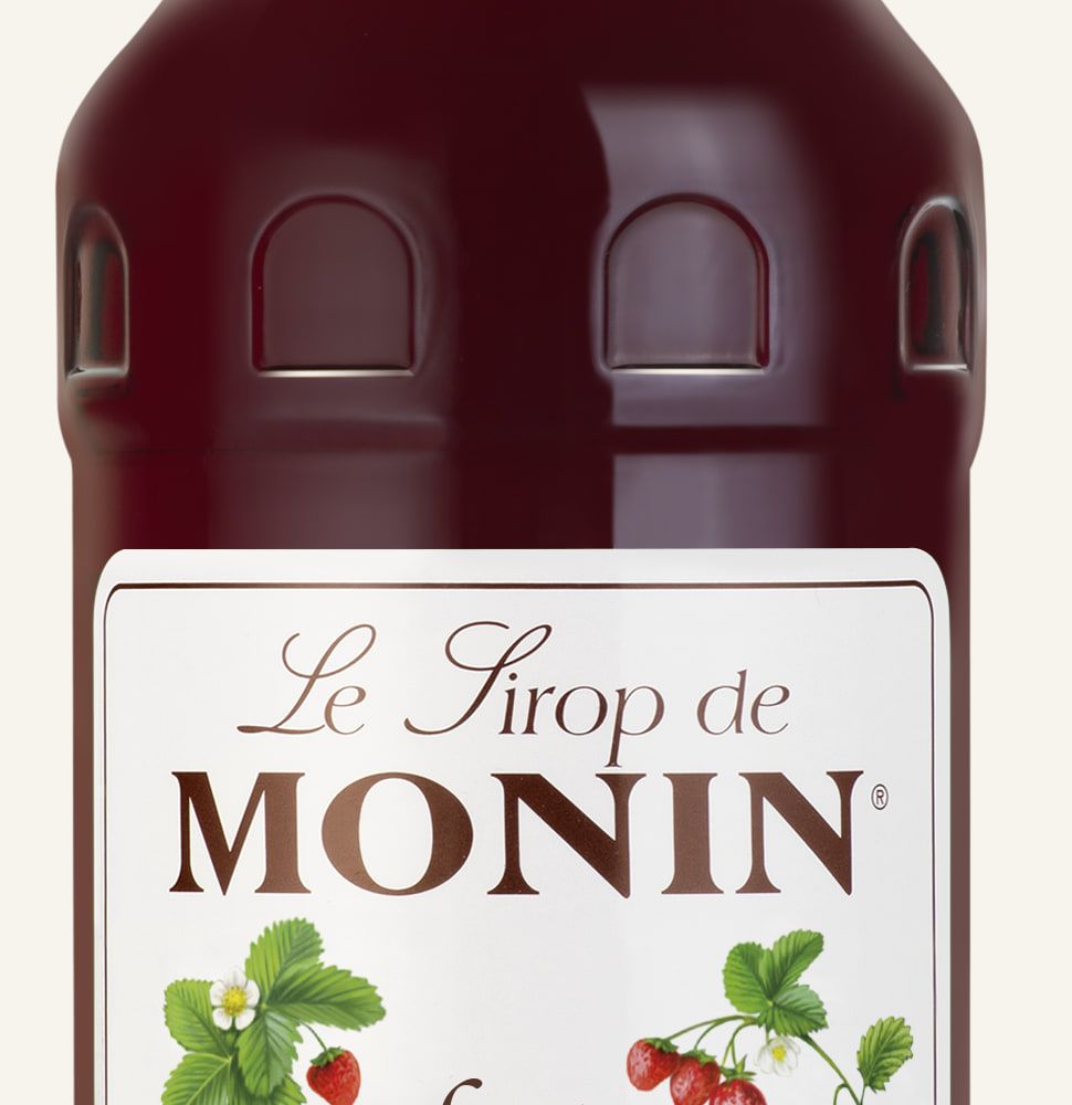 MONIN sirup Jahoda 1l — láhev barového sirupu