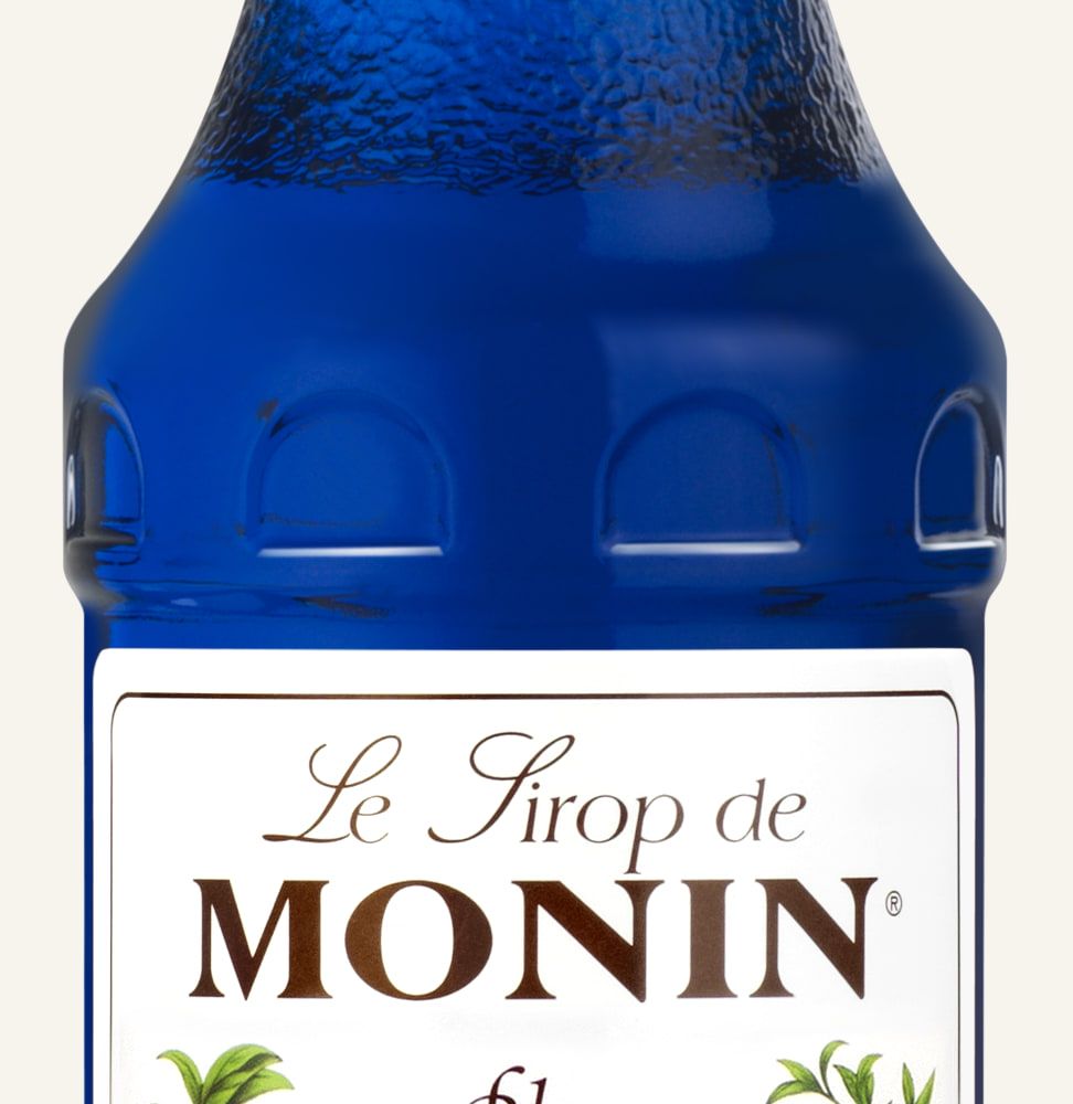 MONIN sirup Blue Curacao 0,25l — láhev barového sirupu