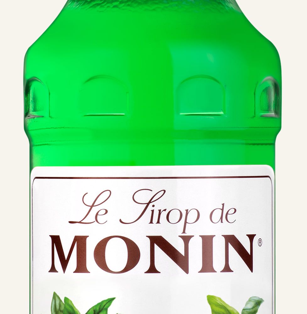 MONIN sirup Bazalka 0,7l — láhev barového sirupu