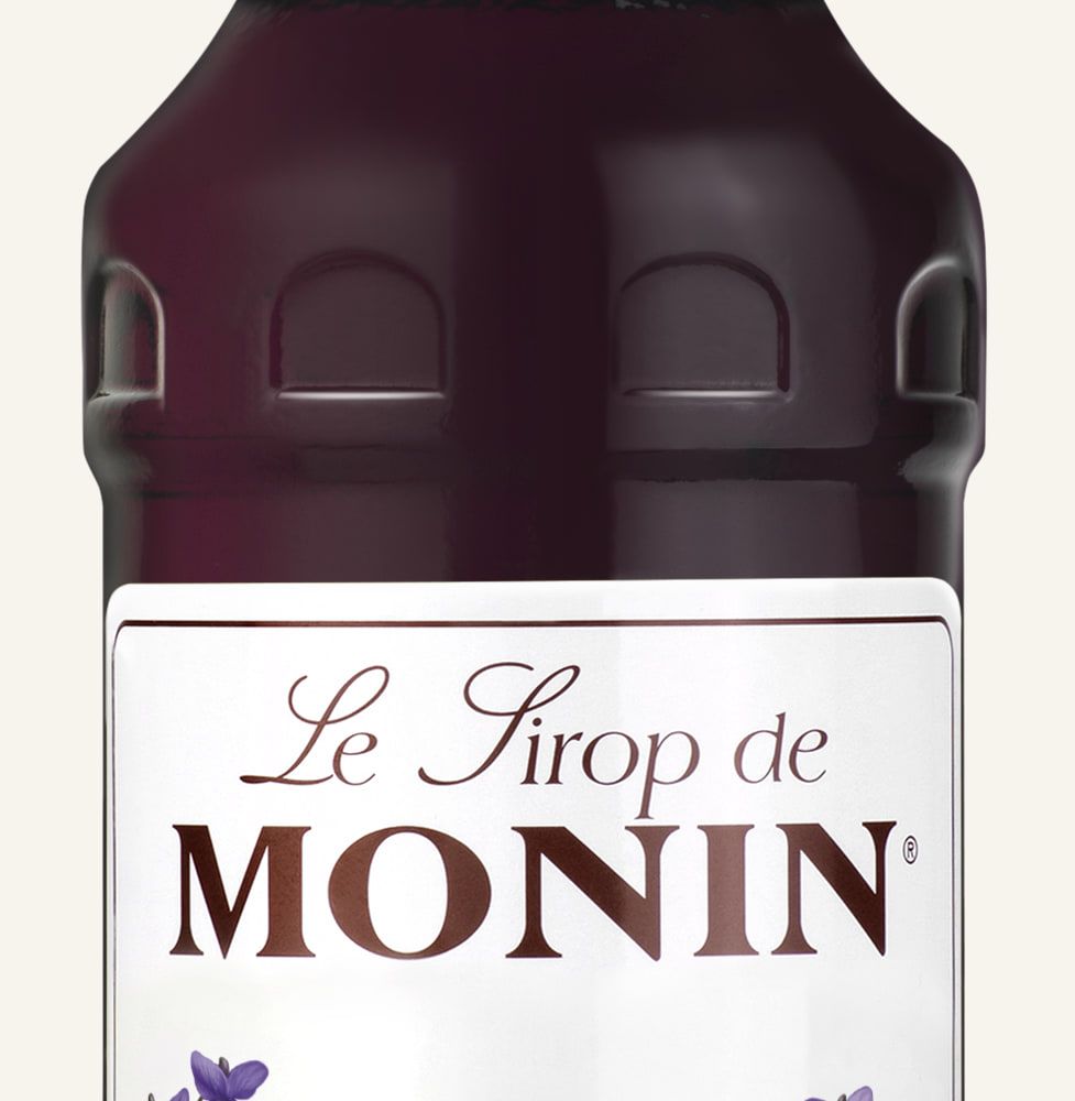 MONIN sirup Fialka 1l — láhev barového sirupu