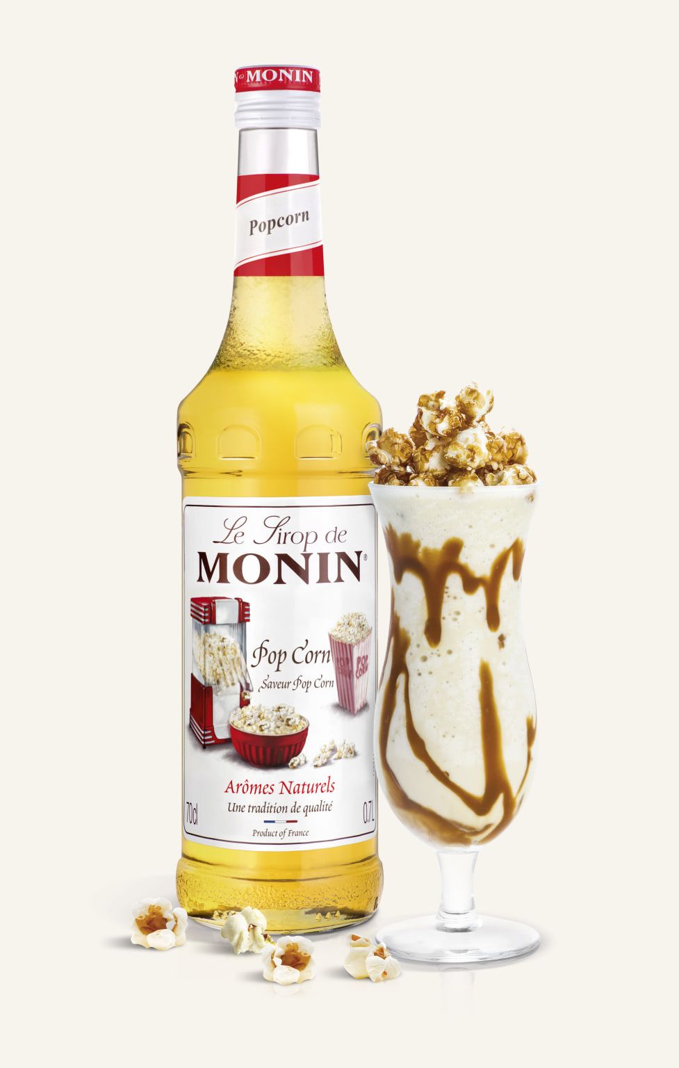 MONIN sirup Popcorn 0,7l — láhev barového sirupu