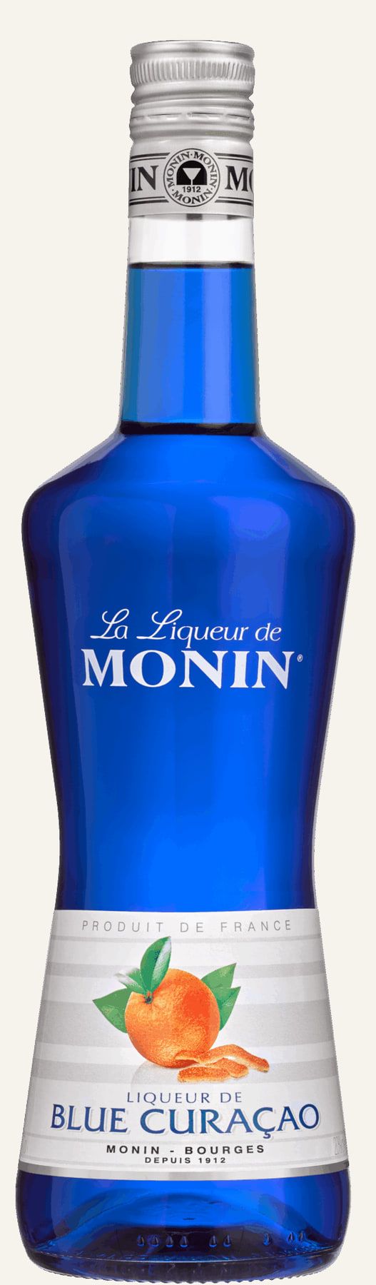 MONIN likér Blue Curacao 20% — láhev likéru