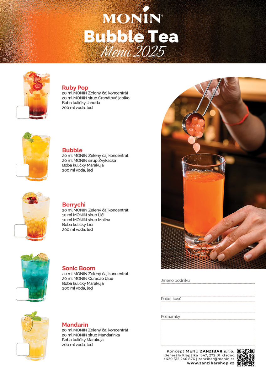 Bubble Tea MENU koncept